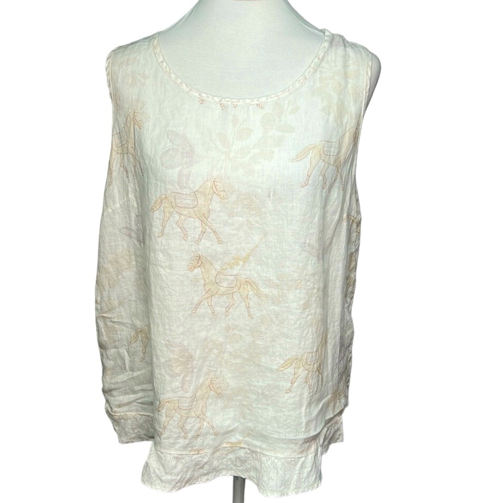 Ronner Porst Horses Print Cotton Blouse